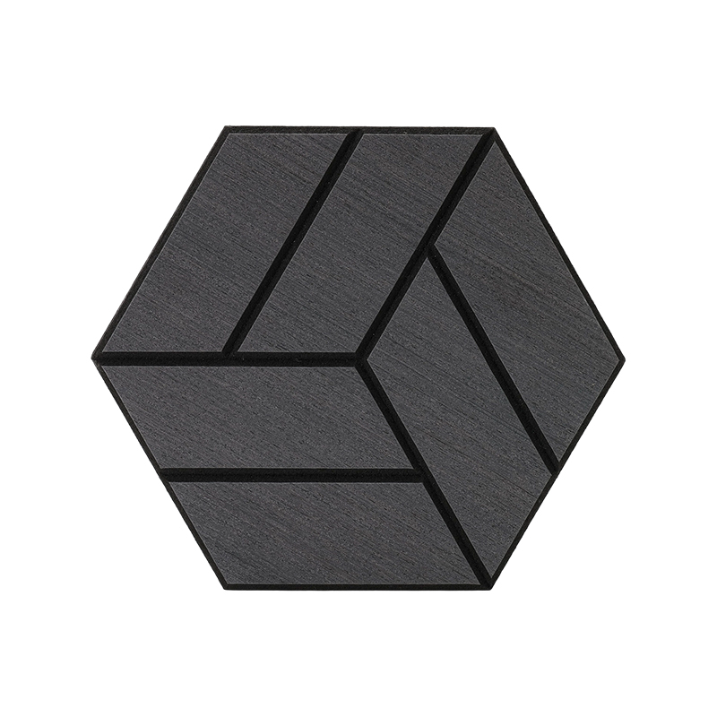 Drevená dyha drážkovaný, polygonálny stenový panel pohlcujúci zvuk, použiteľný v hoteloch a kanceláriách Drevená dyha drážkovaný, polygonálny stenový panel pohlcujúci zvuk, použiteľný v hoteloch a kanceláriách