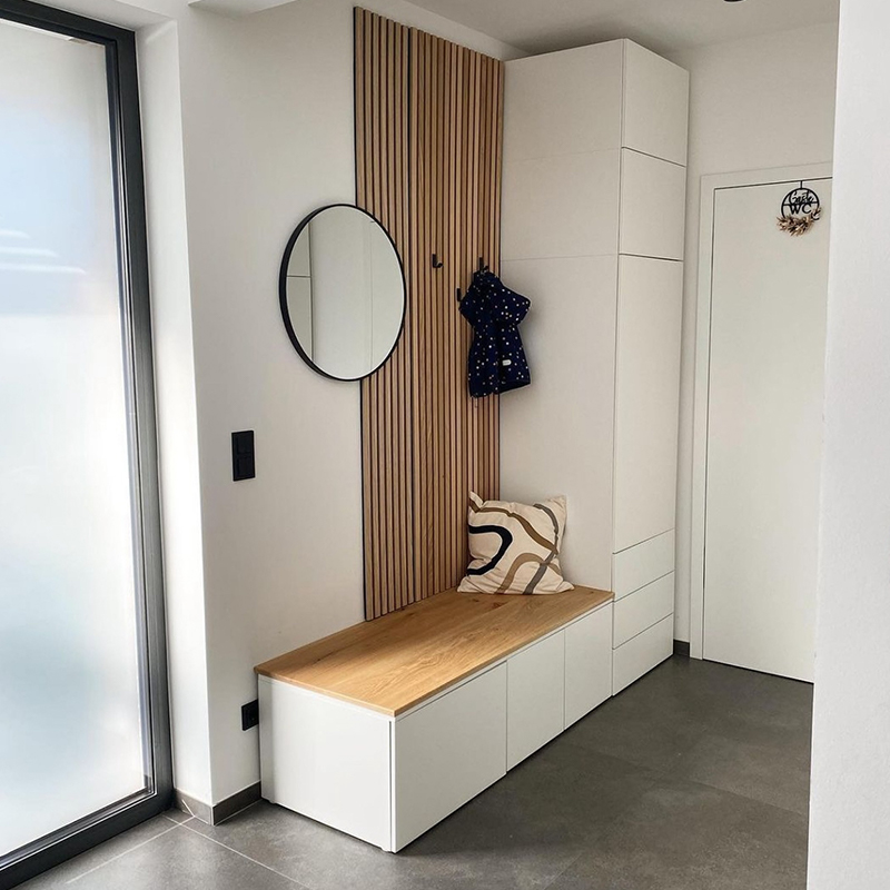 Akupanel Design Drevené akustické nástenné panely 3D model Zvukovo izolačné drevené lamely pre domáce použitie Hotel Škola Kino Nemocnica